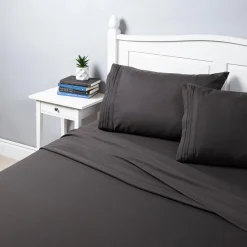 Hotel & Home Ultra-Soft Microfiber King Sheet - Set of 4 (Dark Grey)