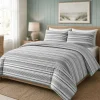 Hotel & Home 'White Striped' Microfiber Duvet Cover 3pc King