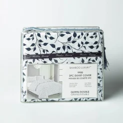 Hotel & Home 'Willow' Microfiber Duvet Cover 3pc Double/Queen