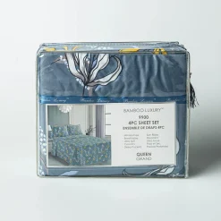 Hotel & Home 'Yellow Lilies' Microfiber Sheet 4pc Queen