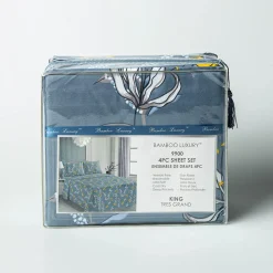 Hotel & Home 'Yellow Lilies' Microfiber Sheet 4pc King
