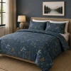 Hotel & Home 'Yellow Lilies' Microfiber Duvet Cover 3pc Double/Queen
