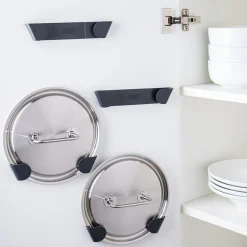 Joseph Joseph Cupboardstore Adhesive Pot Lid Holder - Set of 4 (Black)