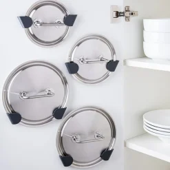 Joseph Joseph Cupboardstore Adhesive Pot Lid Holder - Set of 4 (Black)