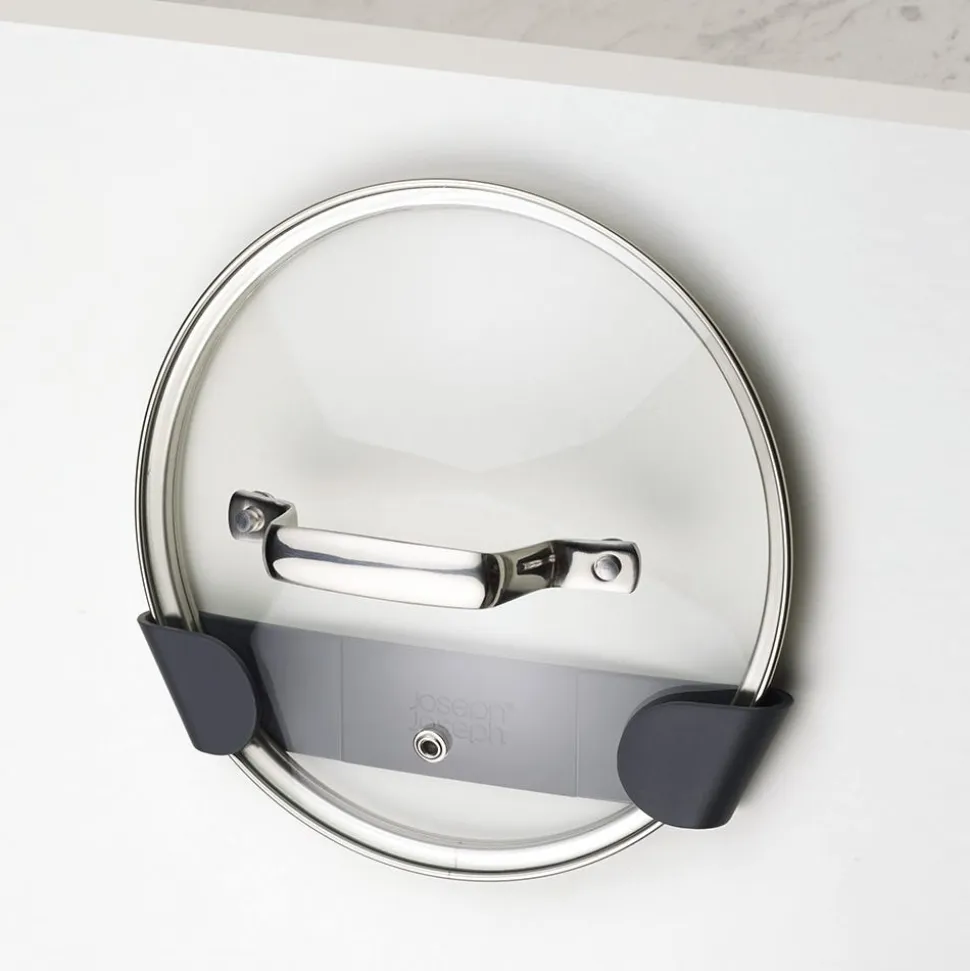 Joseph Joseph Cupboardstore Adhesive Pot Lid Holder - Set of 4 (Black)