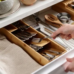 Joseph Joseph DrawerStore Bamboo Cutlery Organizer 15.8x4.7x2.4