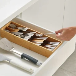 Joseph Joseph DrawerStore Bamboo Cutlery Organizer 15.8x4.7x2.4