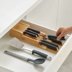 Joseph Joseph Drawerstore 2-Tier Bamboo Knife Organizer 15.8x3.3x4.5