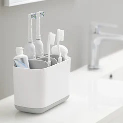 Joseph Joseph Smart Bath Toothbrush Holder Caddy (White/Grey)