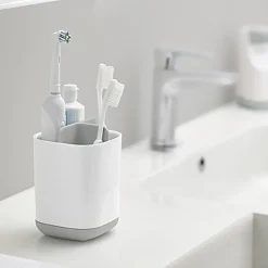 Joseph Joseph Smart Bath Toothbrush Holder Caddy (White/Grey)