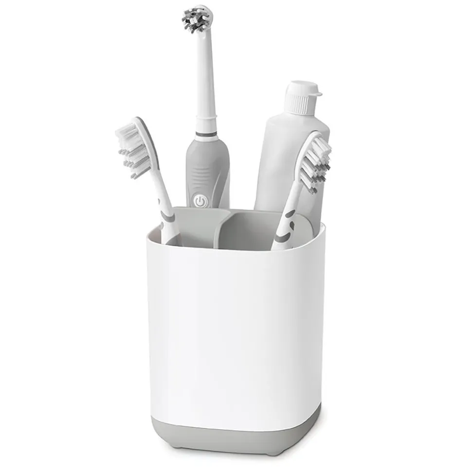 Joseph Joseph Smart Bath Toothbrush Holder Caddy (White/Grey)