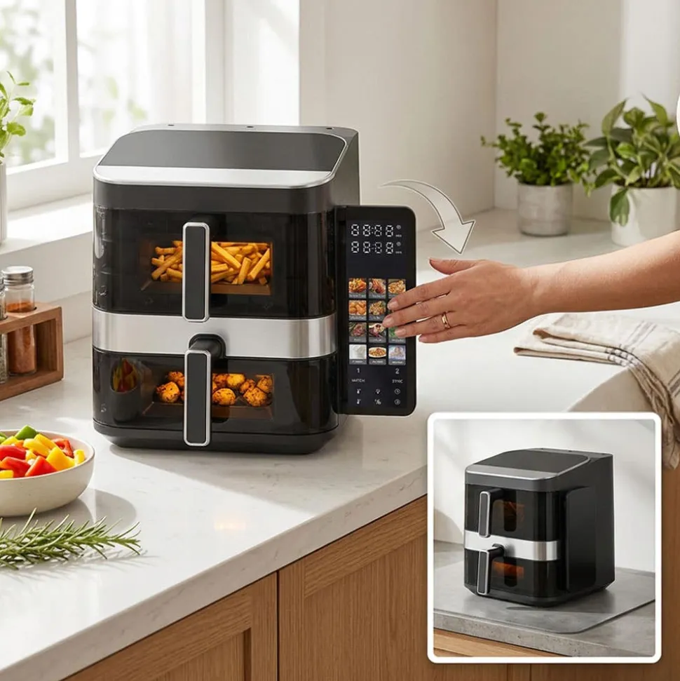 JS Gourmet Digital Touch Air Fryer (Stainless Steel)