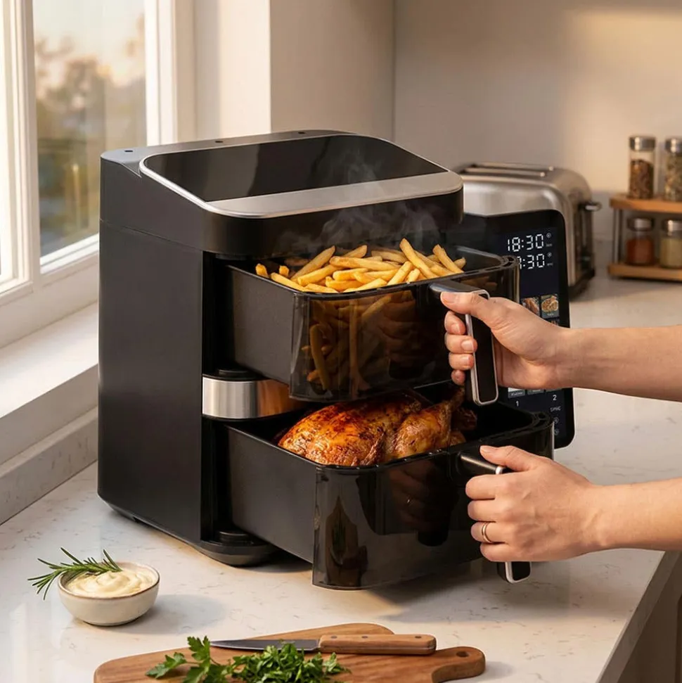 JS Gourmet Digital Touch Air Fryer (Stainless Steel)