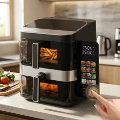 JS Gourmet Digital Touch Air Fryer (Stainless Steel)