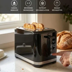 JS Gourmet Digital Touch Toaster 2 Slice (Black)