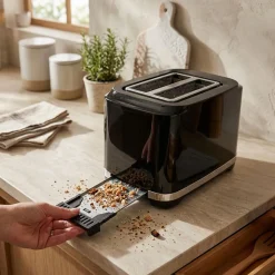 JS Gourmet Digital Touch Toaster 2 Slice (Black)