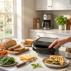 JS Gourmet '3-in-1' Griddler-Sandwich/Waffle Maker (Black)