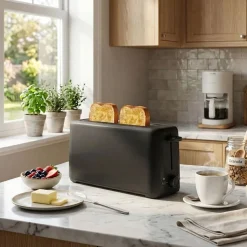 JS Gourmet Slim Toaster 2 Slice (Black)