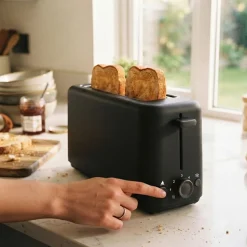 JS Gourmet Slim Toaster 2 Slice (Black)