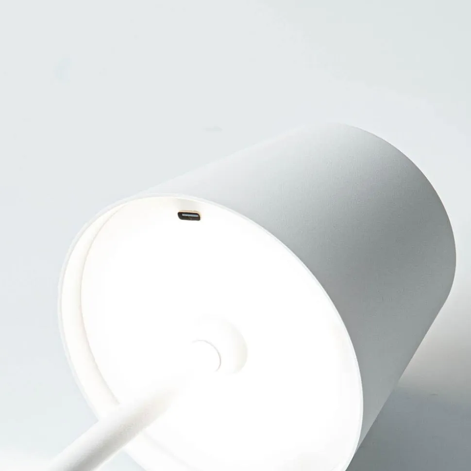 JS Maison Lucie Modern LED Touch Lamp (White)