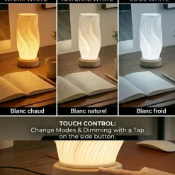 JS Maison Rechargeable 'Wave' Bedside Night Light