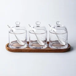 Keittiö Essentials Serving Jars with Spoons & Tray - Set of 7 (260mL)