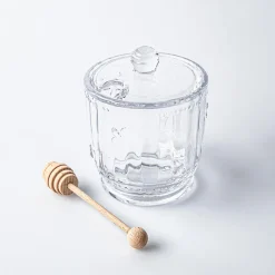 Keittiö Sweet Hive Glass Honey Jar with Dipper (Clear)