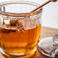 Keittiö Sweet Hive Glass Honey Jar with Dipper (Clear)