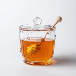Keittiö Sweet Hive Glass Honey Jar with Dipper (Clear)