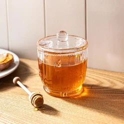 Keittiö Sweet Hive Glass Honey Jar with Dipper (Clear)