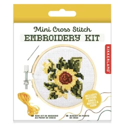 Kikkerland Cross Stitch 'Sunflower' Mini Embroidery Kit