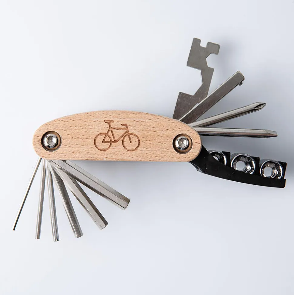 Kikkerland Fiets 16-In-1 Bike Tool (Beechwood)