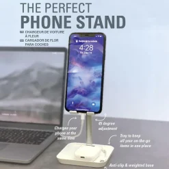 Kikkerland Tech Adjustable Perfect Phone Stand (White)