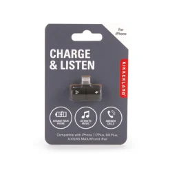 Kikkerland Tech Charge and Listen Adapter (Black)