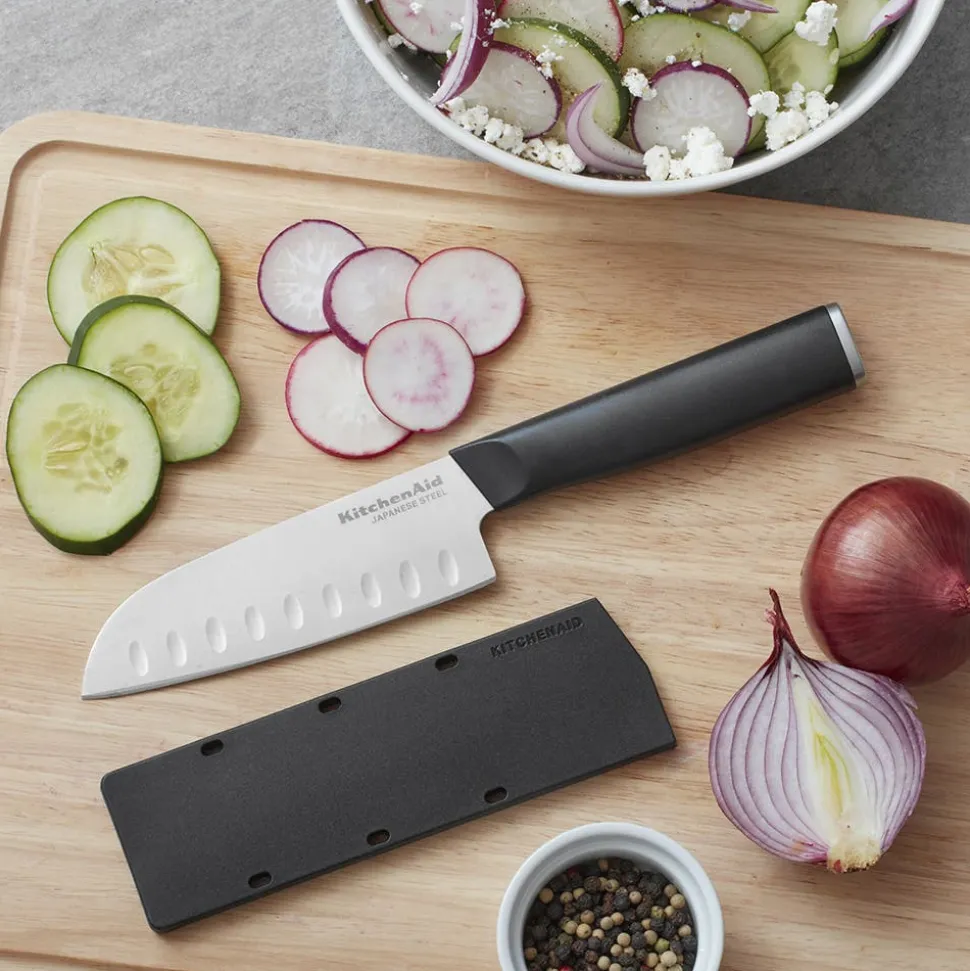 KitchenAid Classic Non-Slip Santoku Knife 5" (Black)