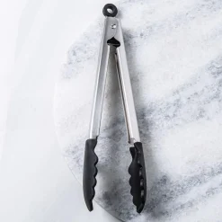 KitchenAid Cooks Silicone Locking Tong with Silicone Tip (Black)