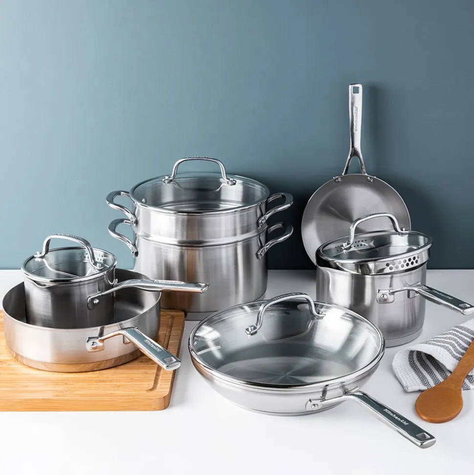 KitchenAid 3-Ply Cookware Combo - Set of 11 (Stainless Steel)