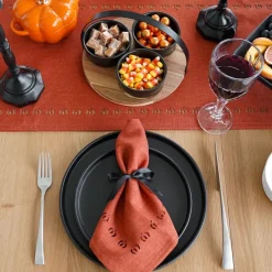 KSP Acacia Tray with Ceramic Bowls - Set of 4 22cm dia. x 15cm (Black)