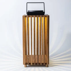 KSP Akari Solar LED Wood Lantern 20 x 20 x 42 cm