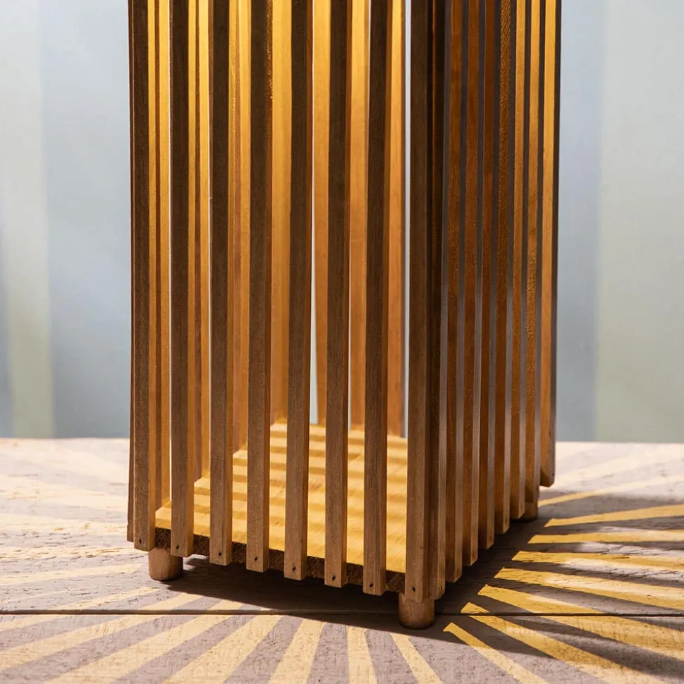 KSP Akari Solar LED Wood Lantern 20 x 20 x 42 cm