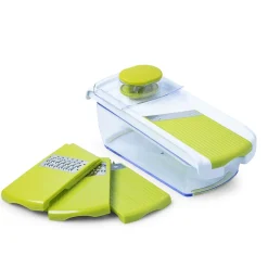 KSP All In 1 Mandoline Slicer and Grater - Set of 7 (White/Green)