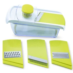 KSP All In 1 Mandoline Slicer and Grater - Set of 7 (White/Green)