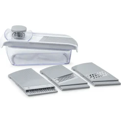 KSP All In 1 Mandoline Slicer and Grater - Set of 7 (White/Grey)