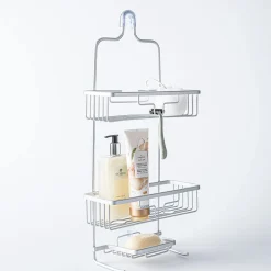 KSP Aquastor Rust-Free Aluminum Shower Caddy 3-Tier (Silver)