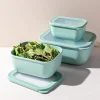 KSP Arco 'Rectangle' Food Storage with Lid - Set of 3 (Green)