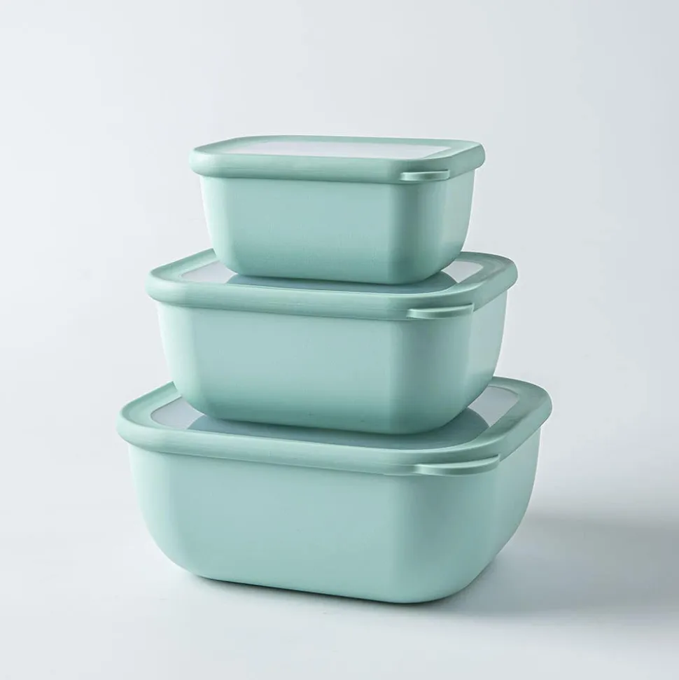 KSP Arco 'Rectangle' Food Storage with Lid - Set of 3 (Green)