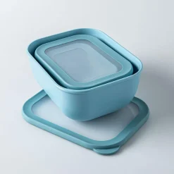 KSP Arco 'Rectangle' Food Storage with Lid - Set of 3 (Blue)