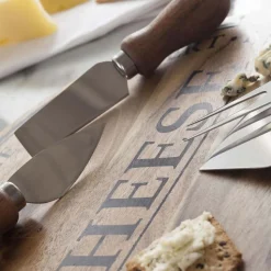 KSP Artisanal Acacia Wood Cheese Board With Knives