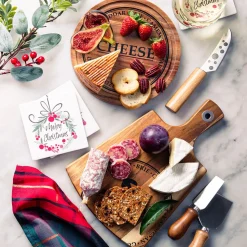 KSP Artisanal 'Acacia Wood' Cheese Paddle With Knives - Set of 3