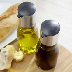 KSP Ascent Glass Oil & Vinegar - Set of 2 (Stainless Steel - Clear)